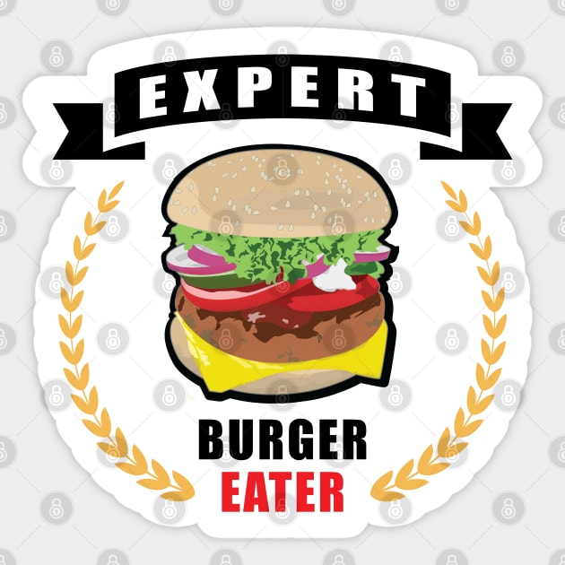 Expert Burger Eater - Funny Sticker by DesignWood Atelier